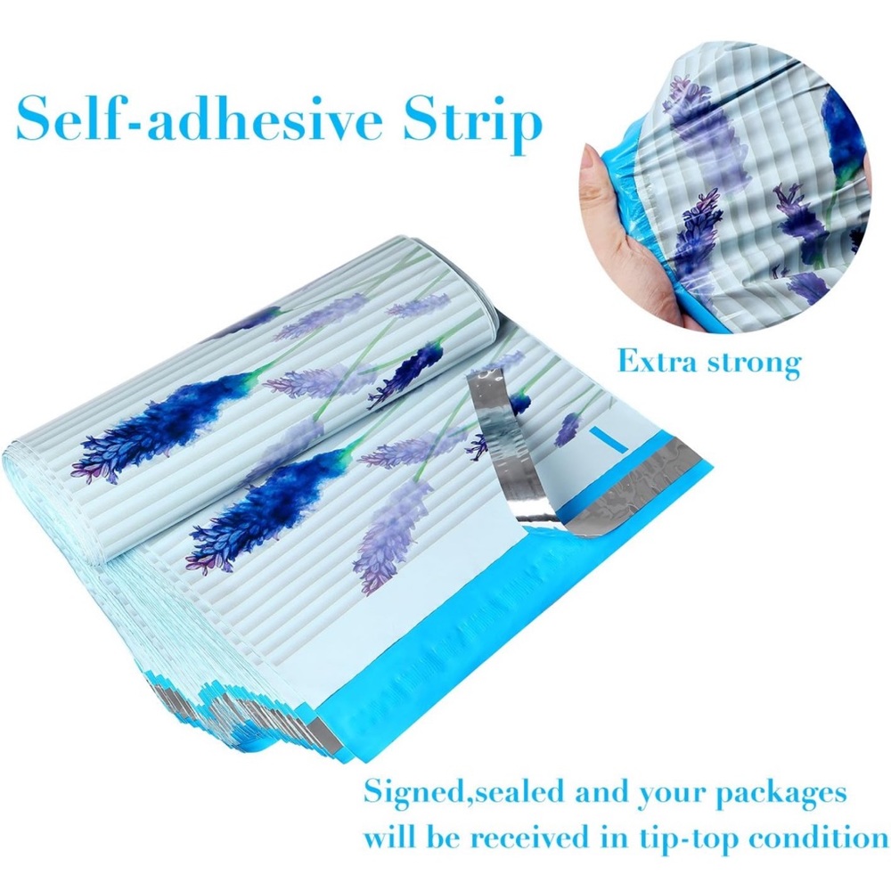 25 10X13 Poly Mailers Lavender Flowers Shipping Envelopes Bags PRICE IS FIRM - Picture 11 of 11